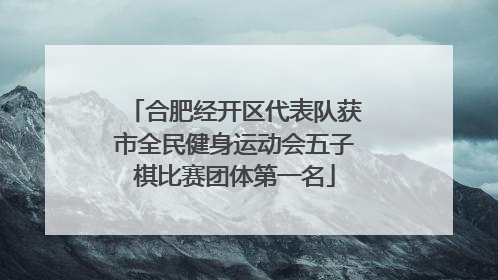 合肥经开区代表队获市全民健身运动会五子棋比赛团体第一名